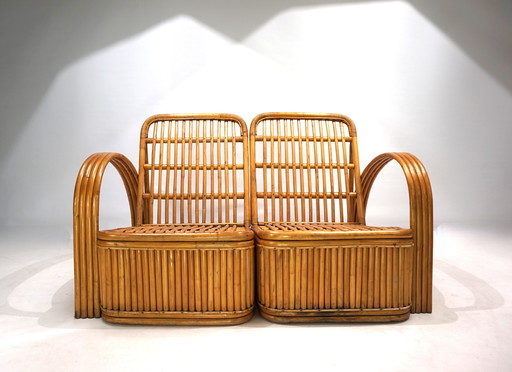 Canapé deux places en rotin Paul Frankl Design, 1940