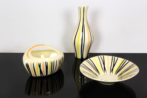Pigiama modello in ceramica di Jarmila Formankova per Ditmar Urbach, ex Cecoslovacchia, 1959, set di 3