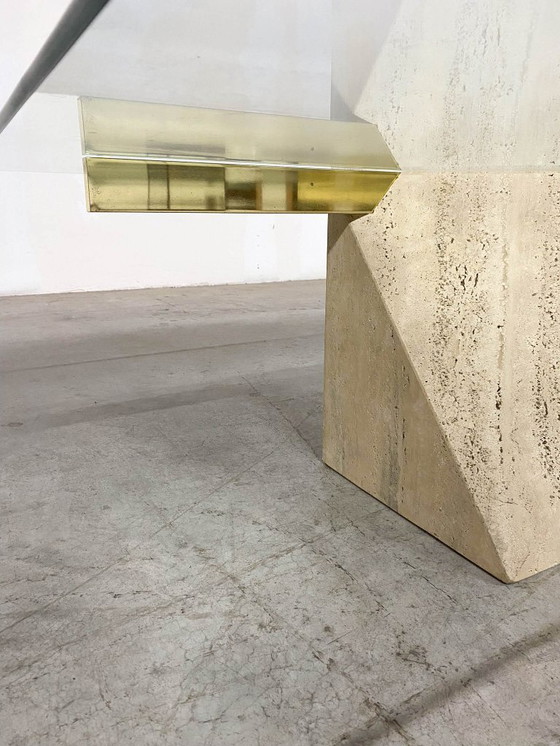 Image 1 of Italienischer Couchtisch aus Travertin von Artedi, 1970er