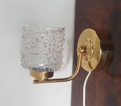 Swedish Wall Lamp With Brass Frame