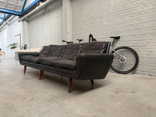 Vintage Zwart Leren Georg Thams Vierzits Design Bank – 3 5 zitsbanken, Leather (photo 2 of 8)
