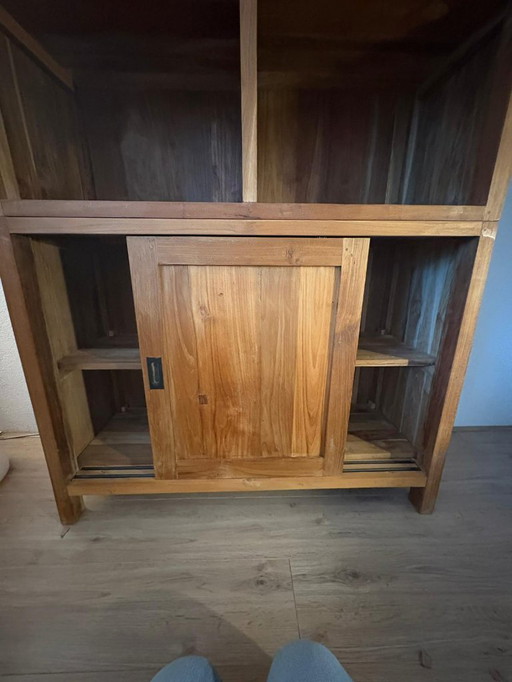 Teakhouten boekenkast