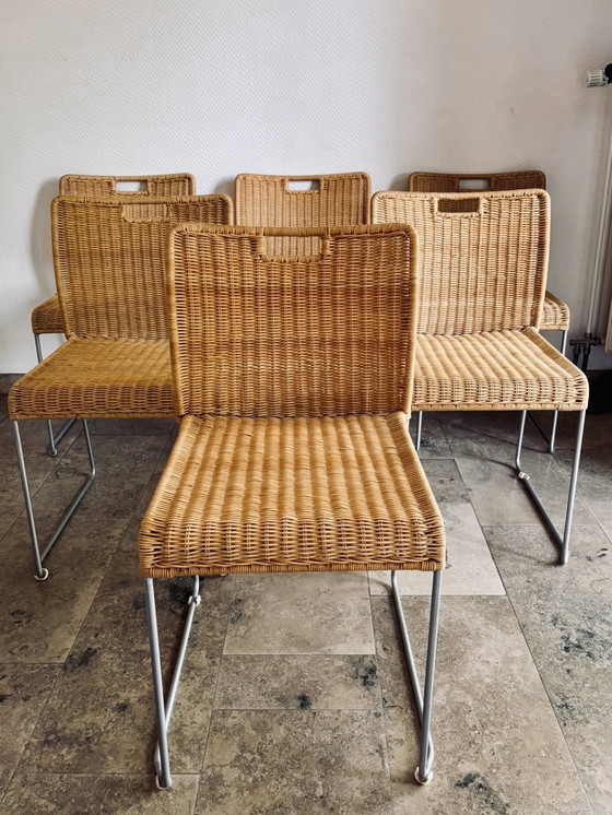 Image 1 of 6 vintage Italiaanse stoelen 