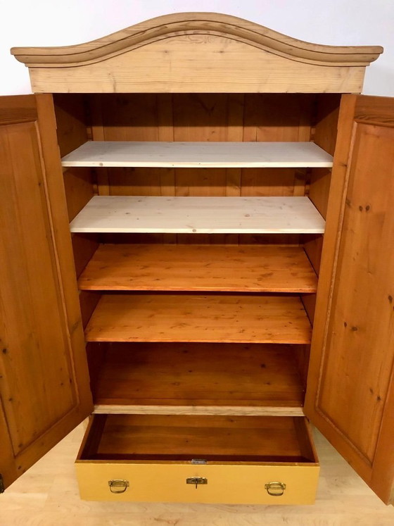 Image 1 of Antique farmhouse cupboard, country-style cupboard, softwood cupboard, Art Nouveau cupboard circa 1900