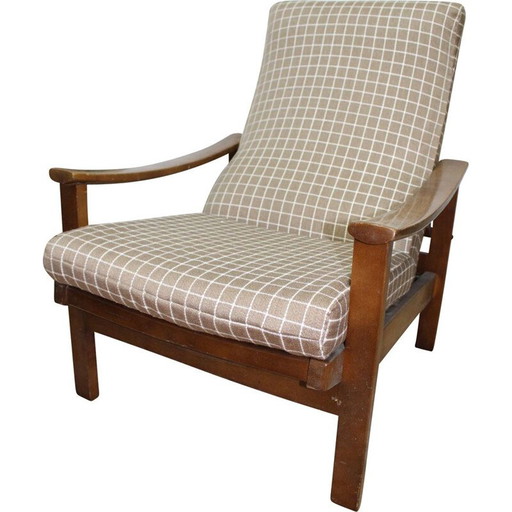 Poltrona vintage in legno, scandinava anni '70