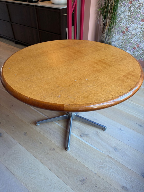 Image 1 of Round Teak Dining Table Vintage 60s-70s