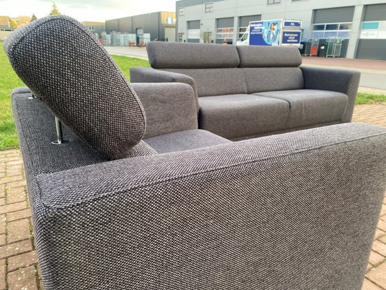 Image 1 of Set divano Montèl in tessuto grigio scuro - Comfort olandese di alta qualità - Relax regolabile - Consegna gratuita