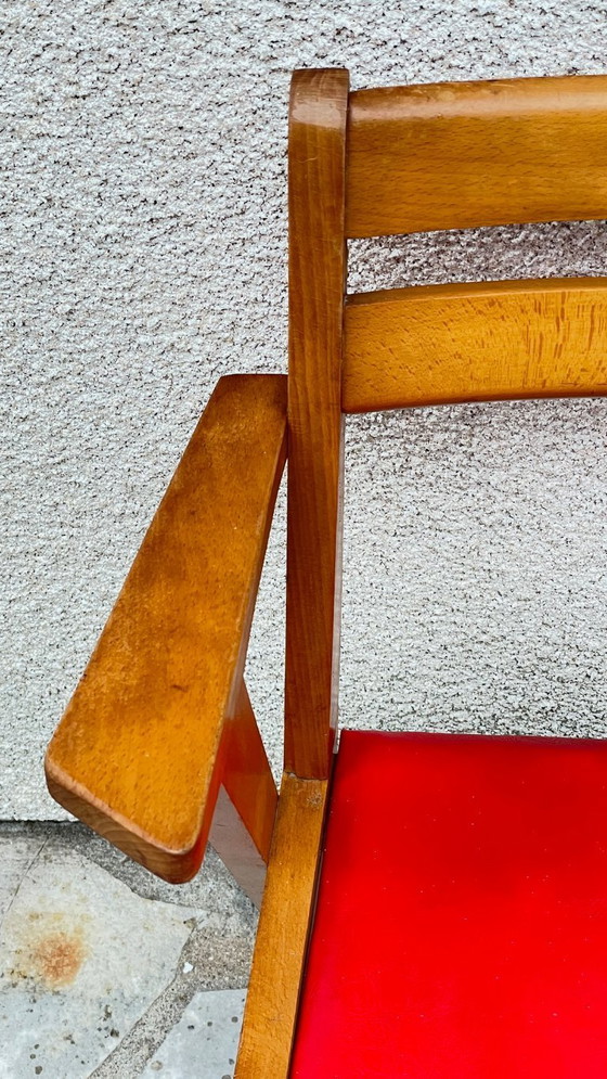 Image 1 of Sedia da ufficio anni '50 con gambe a compasso