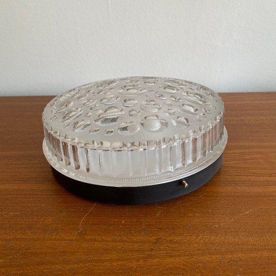 Image 1 of Minimalist clear glass wall/ceiling light, 1960s-1970s vintage light fixture