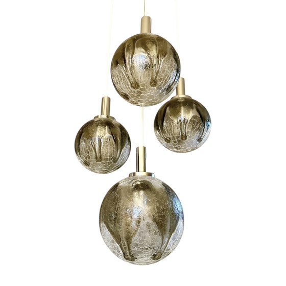 Image 1 of Vintage Cascade Pendant Lamp With Four Glass Globes, 1960s
