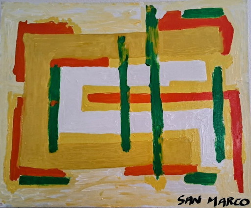 Enzo San Marco - Green Abstract - Artist Painting