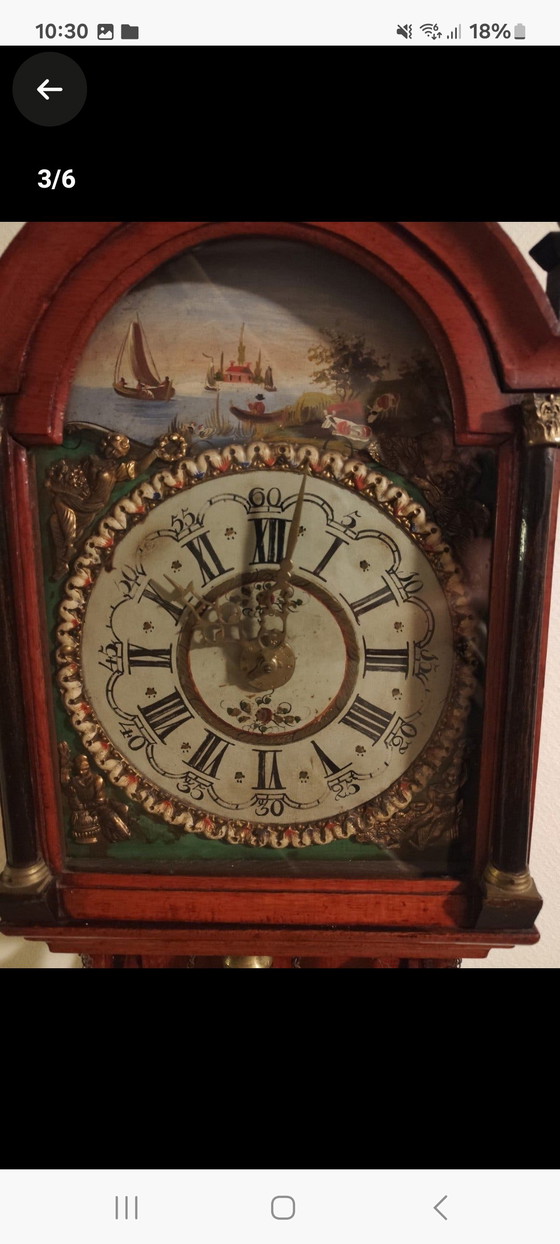 Antike friesische Standuhr, wunderschöne Handwerkskunst – Uhren, Wood (photo 6 of 8)