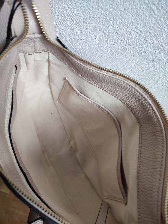 Abro Handbag Shoulder Bag Leather Cream Beige Very Good Condition (photo 9 of 15)