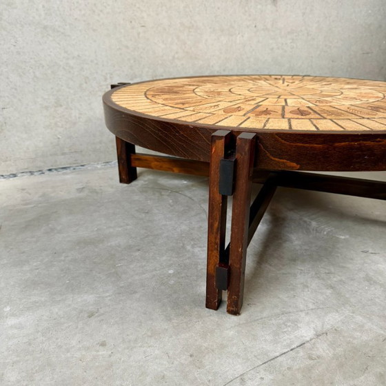 Image 1 of Round Brutalist Ceramic Coffee Table by Roger Capron, France 1960