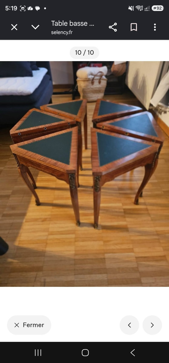 Teilbarer Couchtisch in 6 Teilen, sehr praktisch., Couchtische, Leder, Holz, Braun (Foto 2 von 10)