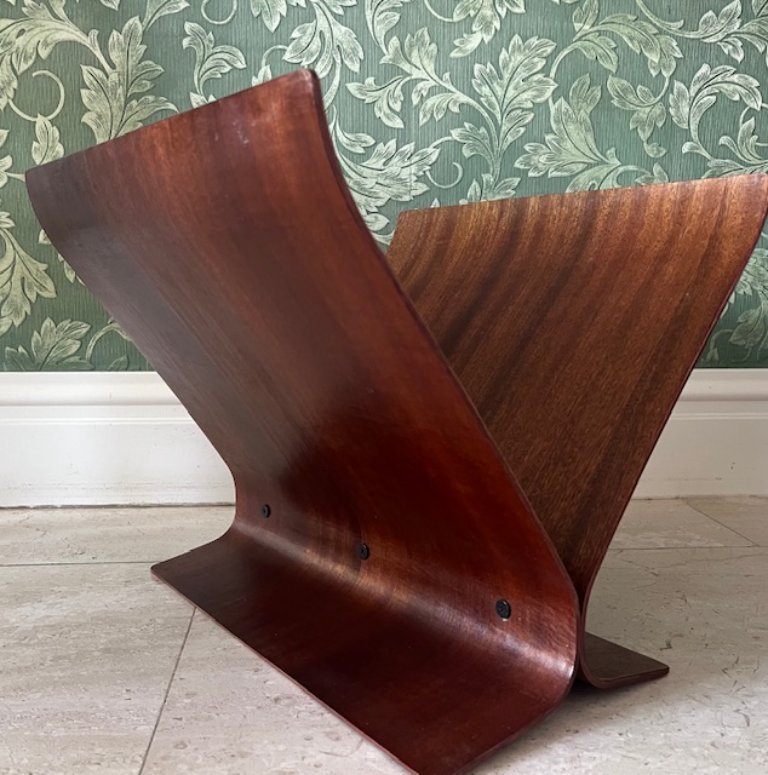 Vintage Umbra Magazine Rack in Bent Wood – Scandinavian Design 1980s ...