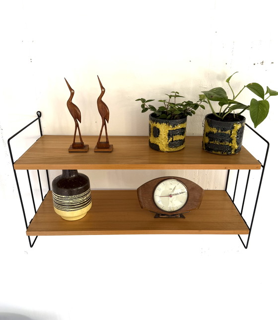 Image 1 of Vintage bekenhouten wandplank, WHB Germany ‘60
