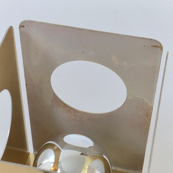 Image 1 of Vintage tafellamp uit de jaren 60 van verguld metaal, jaren 60 Space Age, jaren 60