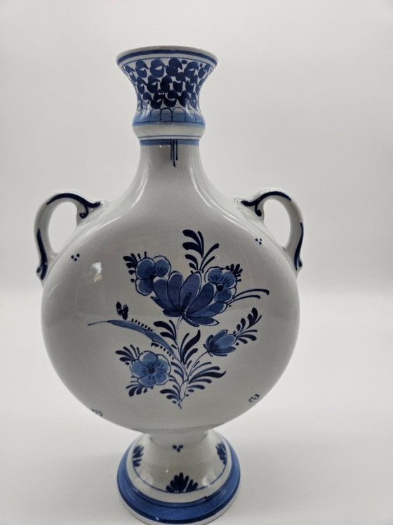 Royal Delft Pilgerflasche 1969 – Handbemalt von P.B. van Heijningen (29 cm) – Vasen, Ceramic (photo 2 of 9)
