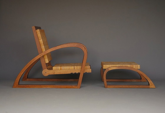 Image 1 of Vintage Lounge Chair and Ottoman by Francis Jourdain, 1920s