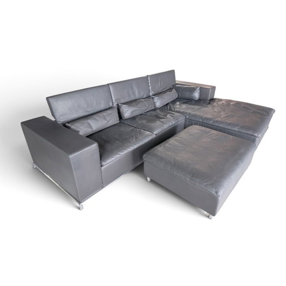 de Sede DS-7 Corner sofa with ottoman in grey leather (photo 5 of 9)