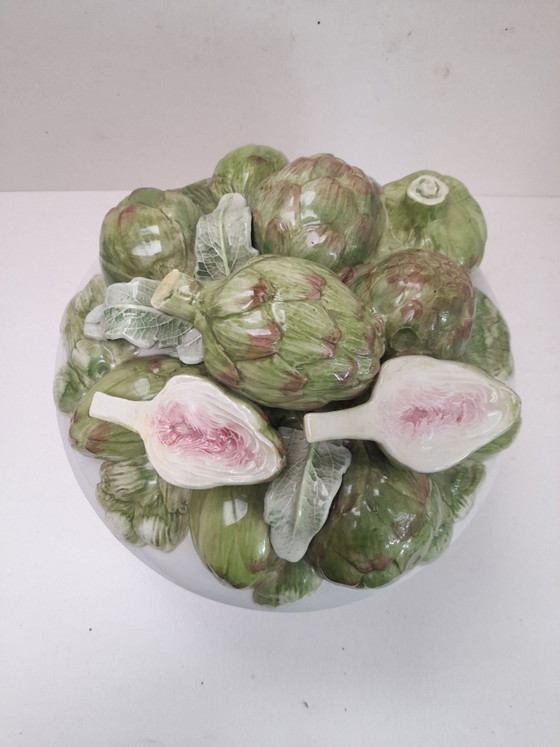 Large majolica artichoke lidded dish – Crockery, Ceramic (photo 2 of 7)