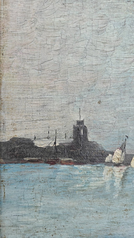 Dutch winter landscape, 32cm x 24cm. – Paintings & Drawings, Wood, Canvas (photo 11 of 12)