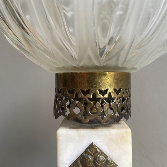 Lampe de table portugaise en marbre de style Art déco, années 1960 – Glass, Marble (photo 7 of 10)