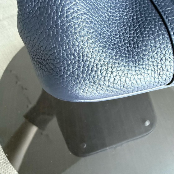 Image 1 of HERMES PICOTIN 22 - MIDNIGHT BLUE CLEMENCE LEER MET ZILVEREN BESLAG EN STEMPEL X