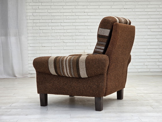 Image 1 of 1970, Deense clubfauteuil, originele wollen bekleding, zeer goede staat.