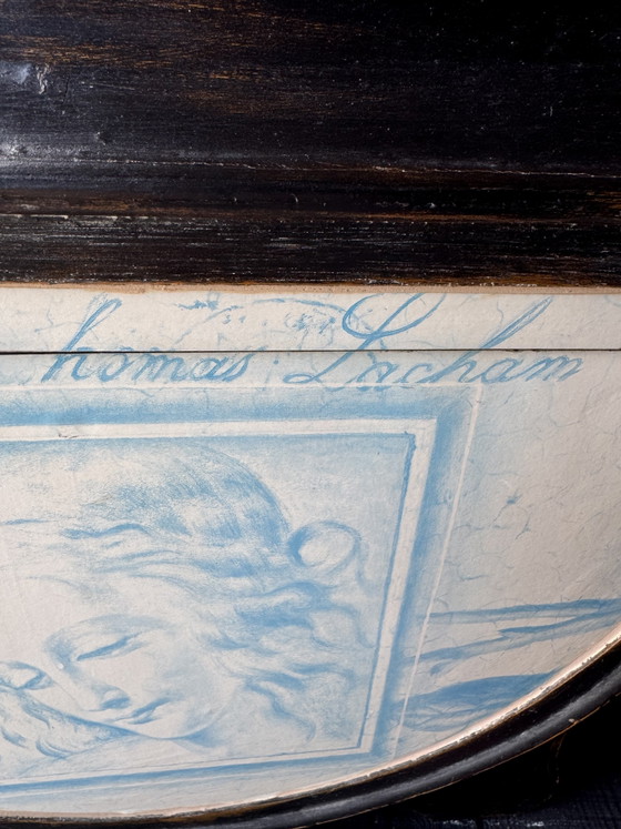Image 1 of Antique wooden box with image