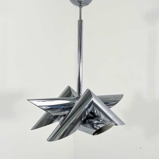 Verchromte Deckenleuchte von Oscar Torlasco für Stilkronen, 1960er Jahre