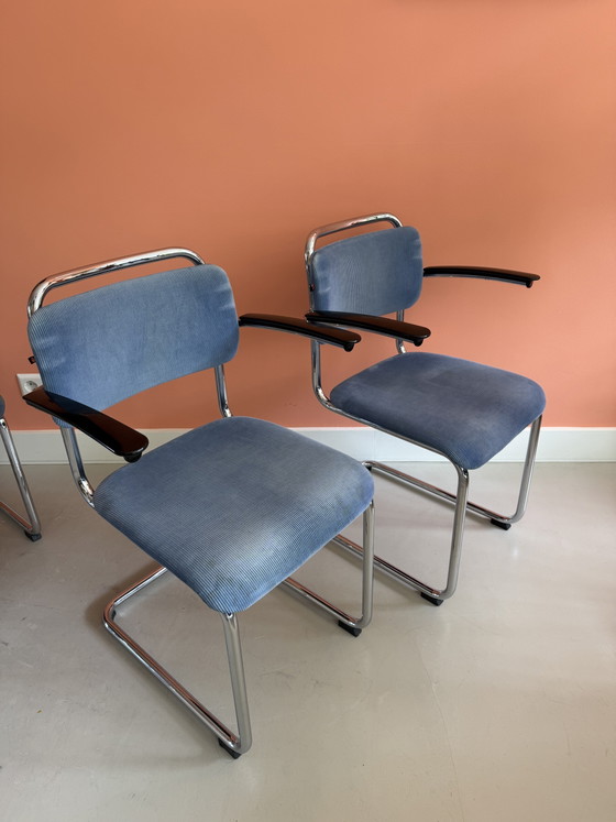 Image 1 of 6 chaises longues originales Gispen Dutch Originals – 4 x 101L + 2 x 201L avec accoudoirs