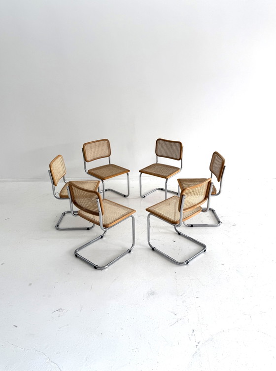 Set of 6 Vintage Cesca Dining Chairs, Italy ‘80 – Chrome, Wood (photo 12 of 12)