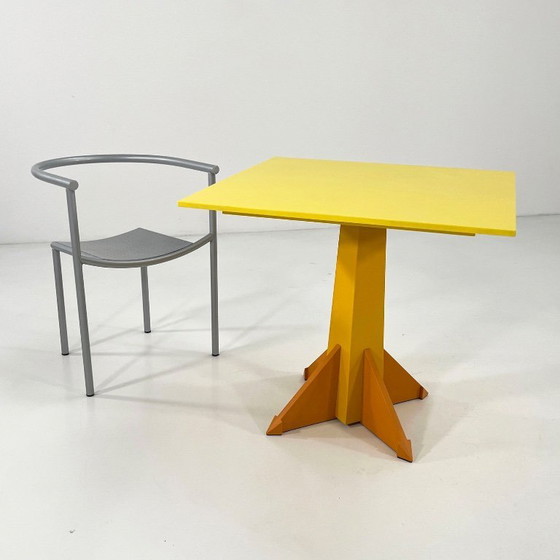 Image 1 of Yellow Dining Table Model 4310 by Anna Castelli Ferrieri for Kartell, 1980s