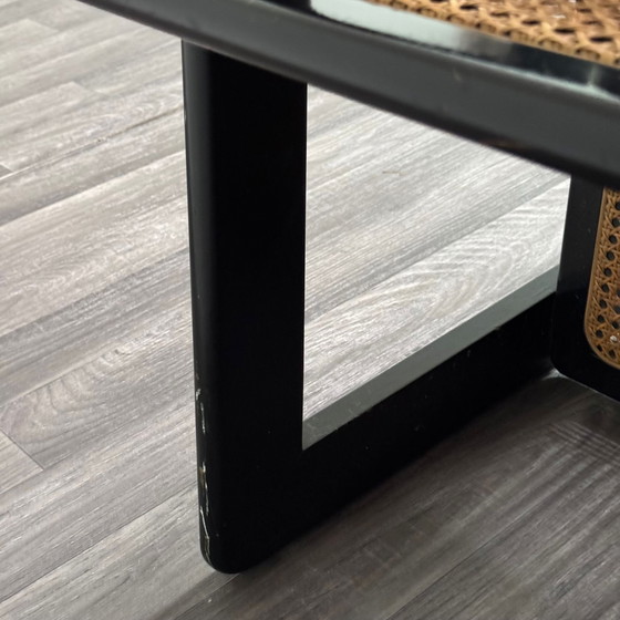 Image 1 of Coppia Di Sedie Design Schienale Alto Legno Laccato Paglia Di Vienna Anni '70