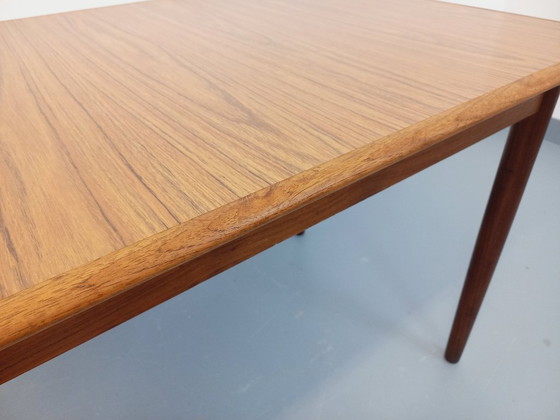Image 1 of Rectangular dining table in vintage Scandinavian style, made of teak and melamine, from the 1950s and 60s.