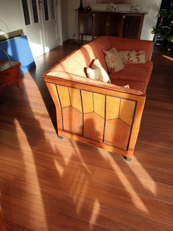 Art Deco sofa – Schuitema, 2 seaters, Wood, Textile (photo 4 of 5)