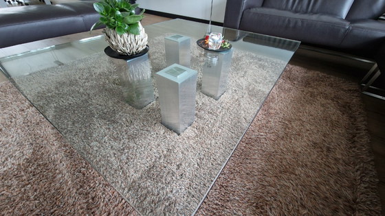 Image 1 of Leolux Ledersitzgruppe – Ecksofa, Hocker, Couchtisch, Teppich