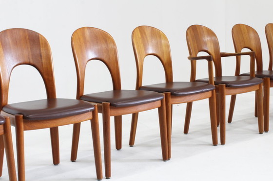 Image 1 of Sedie da pranzo vintage danesi della metà del secolo Niels Koefoed, set di 8