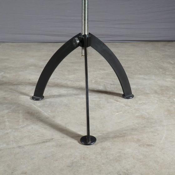 Image 1 of Vintage coffee table – glass – metal base – height-adjustable