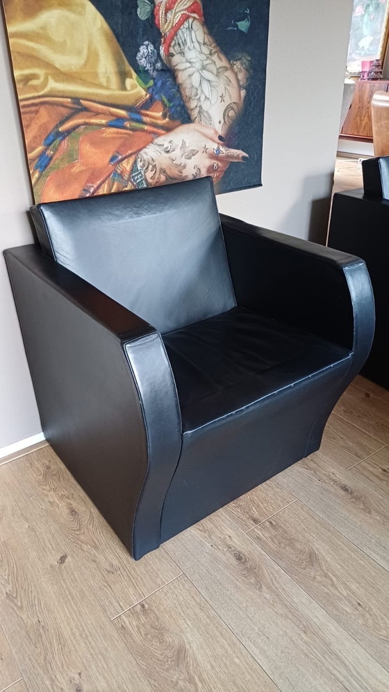 Image 1 of 2 poltrone elementari in pelle di Jean Nouvel Ligne Roset 1991