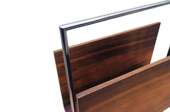 Image 1 of Vintage retro houten lectuurbak | krantenbak palissander hout 