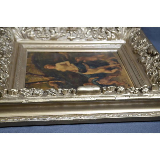 19e-eeuws Frans School Mythologisch Olieverfschilderij, Nimf en Drie Putti – Schilderijen & Tekeningen (photo 13 of 15)