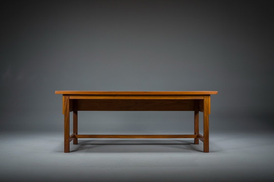 Image 1 of Schwedischer freistehender Architektenschreibtisch aus Teakholz, 1960er Jahre