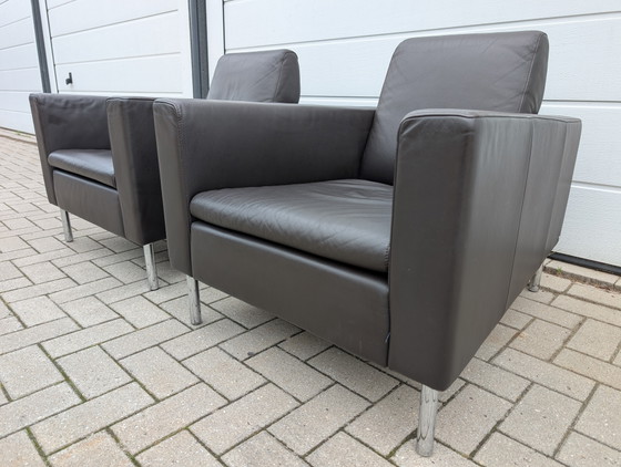 Image 1 of 2x De Sede DS-4 Design Armchair Dark Brown Leather 