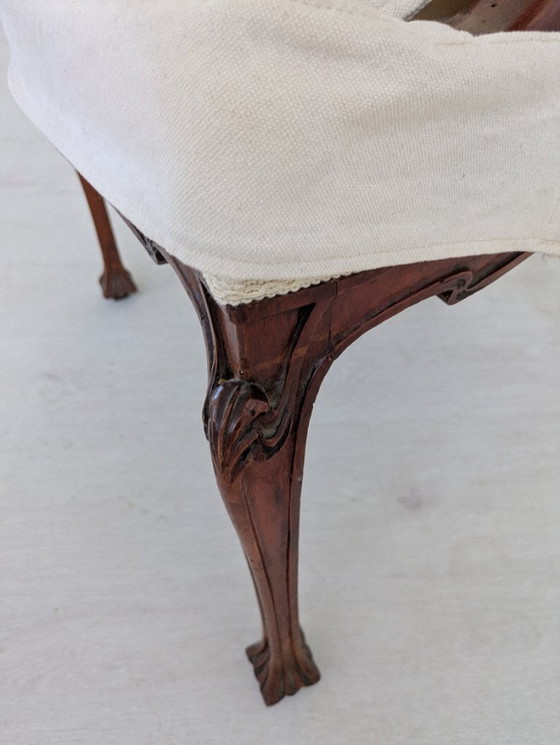 Image 1 of Art Nouveau - Sessel (2) - Holz, Stoff