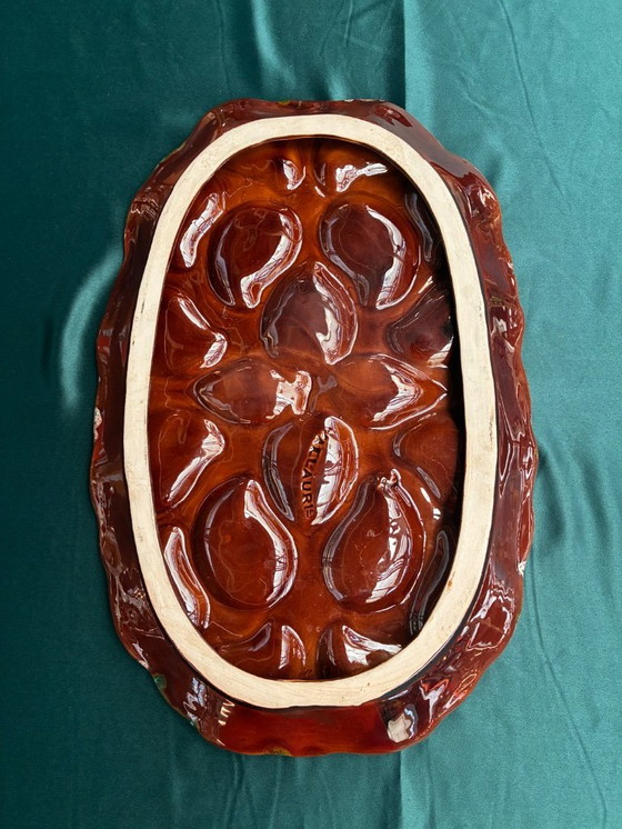 Image 1 of Vallauris barbotine 1x oesterschaal en 8x oesterborden