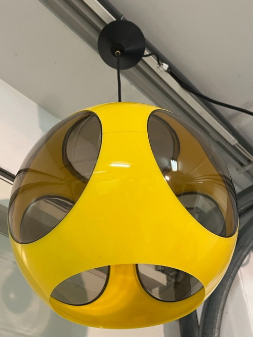 Lampada a sospensione gialla Space Age Bug Eye di Massive