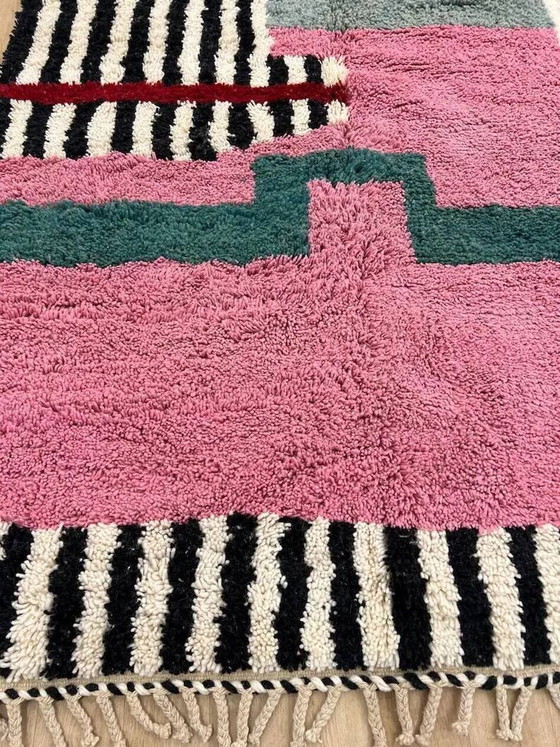 Handwoven rug 100x200 cm, wool, multicoloured, Morocco – Rugs & carpets, Art Deco (photo 4 of 9)